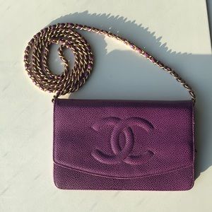 Chanel Purple Timeless Wallet-On-Chain